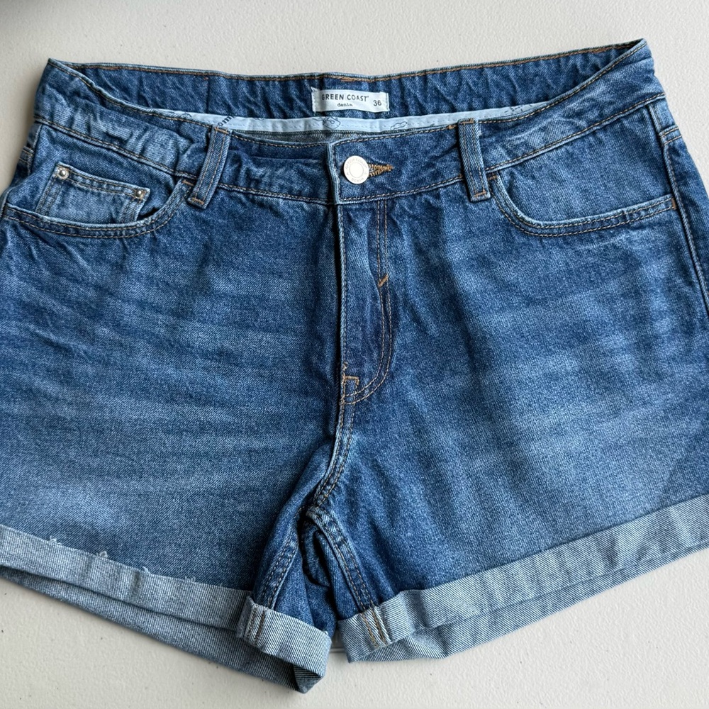 Women's Green Coast Blue Denim Shorts